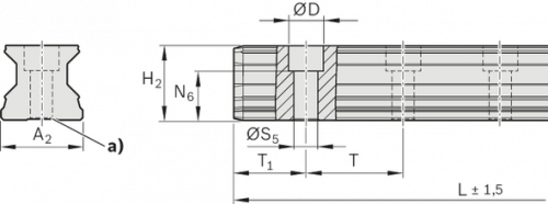 Направляющая для каретки из углеродистой стали Rexroth мод. R180545931